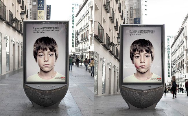 эффект 3D в кампании против насилия детей